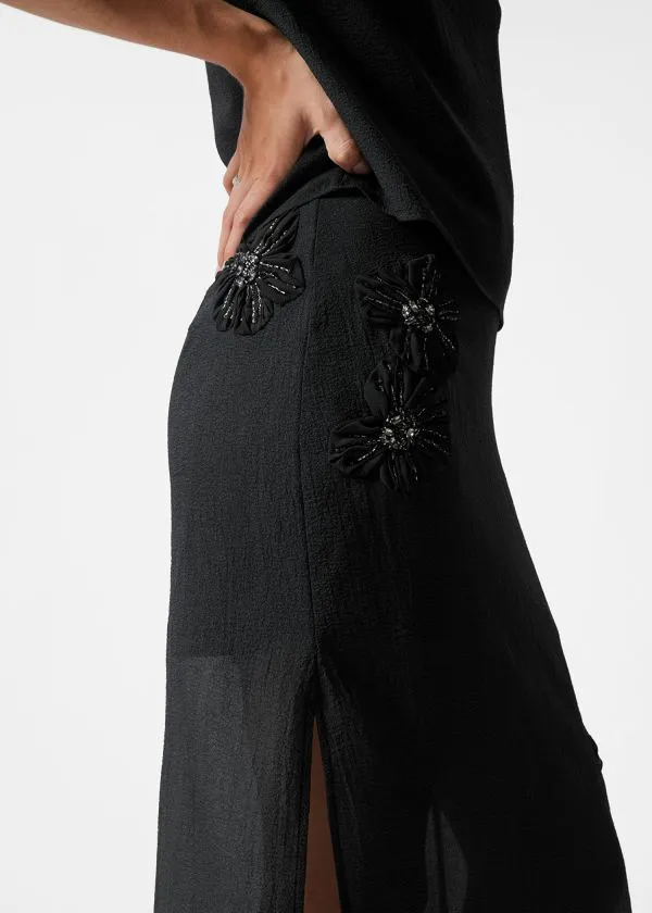 and Other Stories Embellished Sheer Midi Skirt Black Women Sets and Suits
