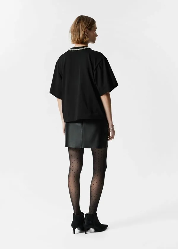 and Other Stories Embellished TShirt Black Women Tops and Tshirts