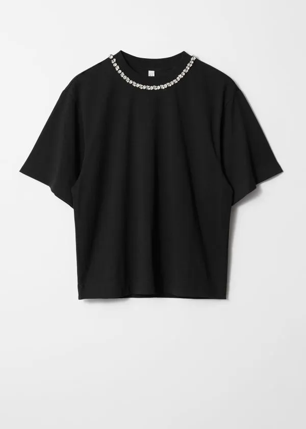 and Other Stories Embellished TShirt Black Women Tops and Tshirts