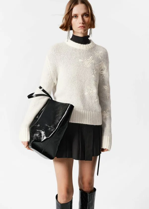 and Other Stories Embroidered MohairBlend Sweater White Women Knitwear