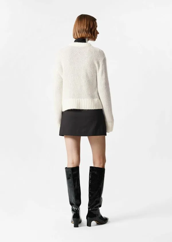 and Other Stories Embroidered MohairBlend Sweater White Women Knitwear