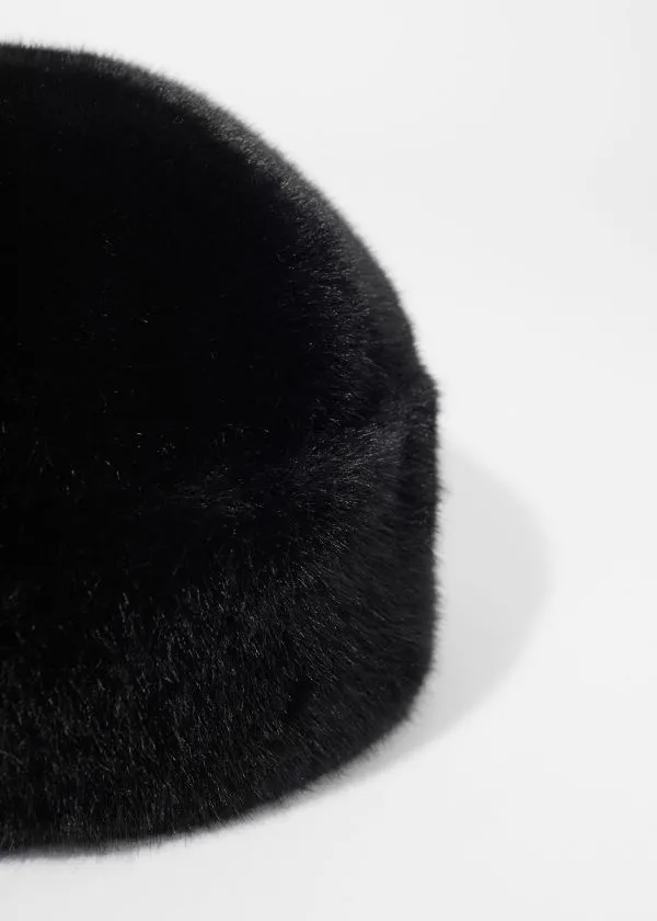 and Other Stories Faux Fur Hat Black Women Headwear and Other Stories Faux Fur Hat Black Women Headwear