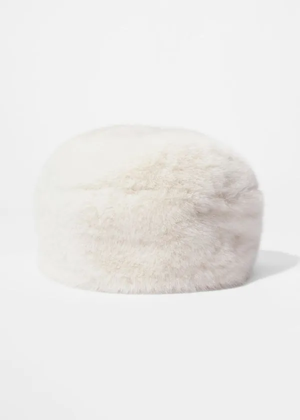 and Other Stories Faux Fur Hat Ivory Women Headwear