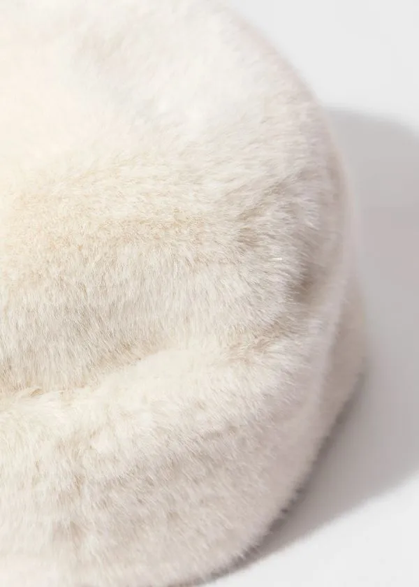 and Other Stories Faux Fur Hat Ivory Women Headwear and Other Stories Faux Fur Hat Ivory Women Headwear
