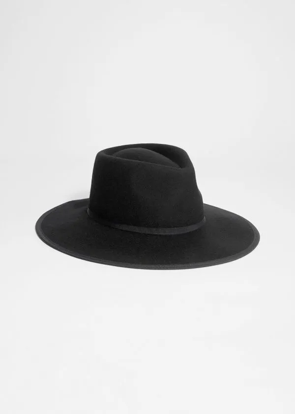 and Other Stories Fedora Felt Hat Black Women Headwear