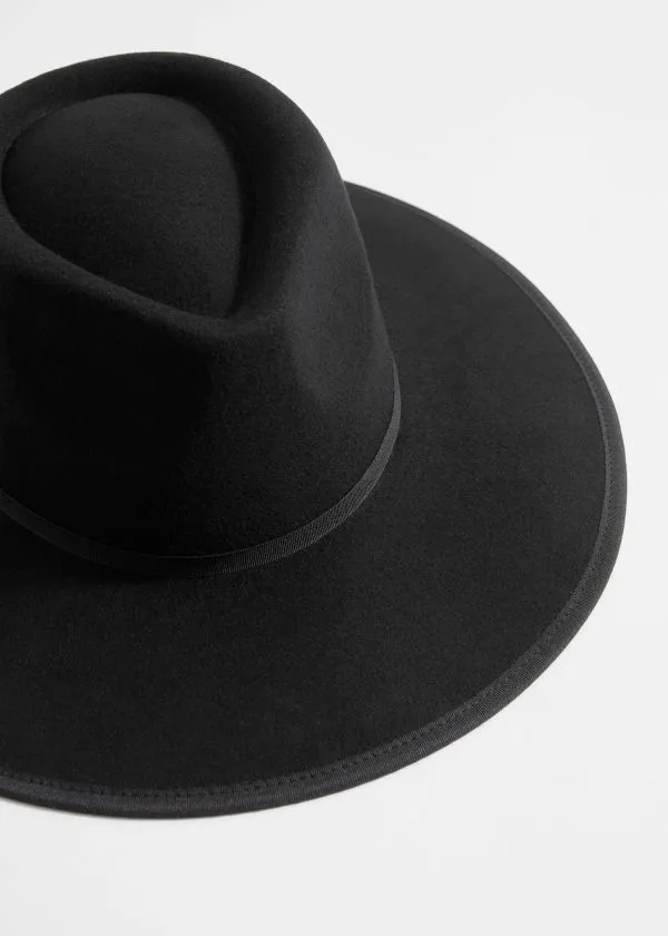 and Other Stories Fedora Felt Hat Black Women Headwear and Other Stories Fedora Felt Hat Black Women Headwear