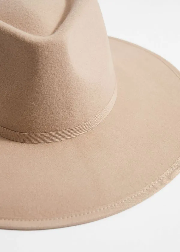 and Other Stories Fedora Felt Hat Mole Women Headwear and Other Stories Fedora Felt Hat Mole Women Headwear