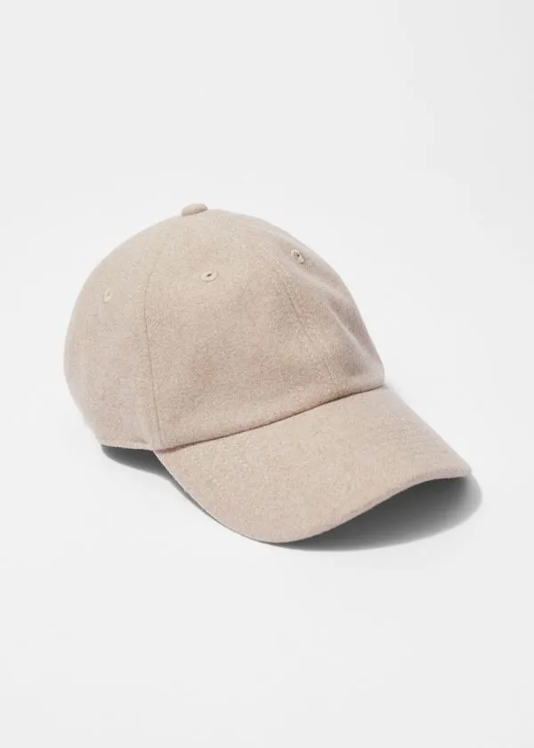 and Other Stories Felt Baseball Cap Beige Women Headwear