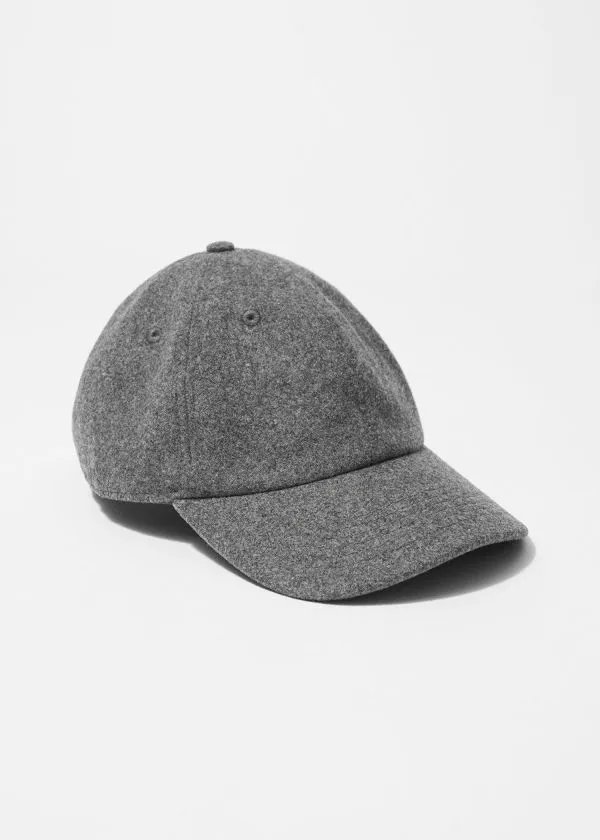 and Other Stories Felt Baseball Cap Grey Women Headwear