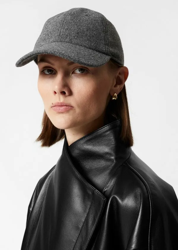 and Other Stories Felt Baseball Cap Grey Women Headwear and Other Stories Felt Baseball Cap Grey Women Headwear