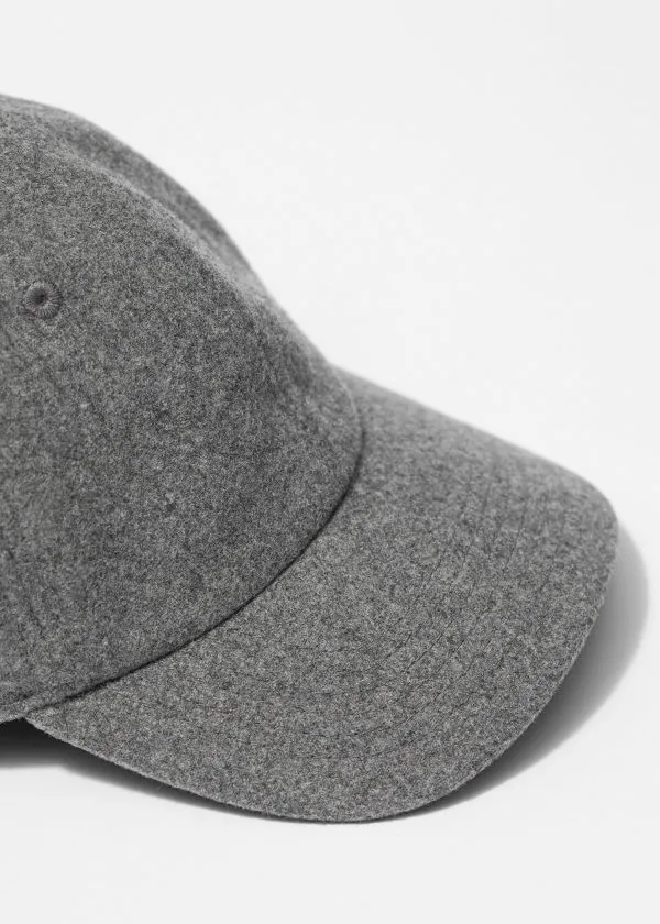 and Other Stories Felt Baseball Cap Grey Women Headwear and Other Stories Felt Baseball Cap Grey Women Headwear