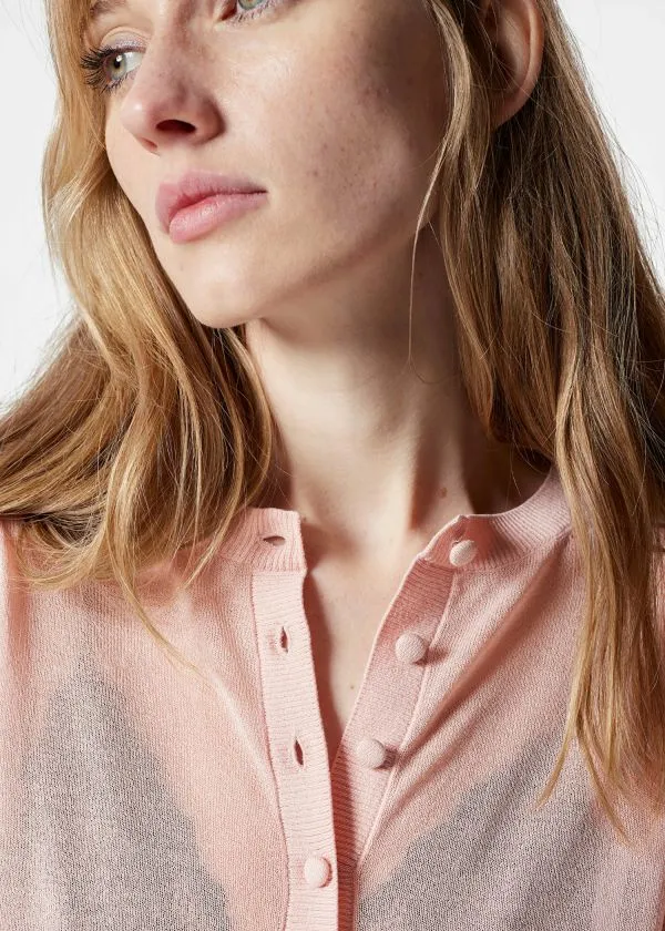 and Other Stories Fine Knitted Cardigan Pink Women Knitwear