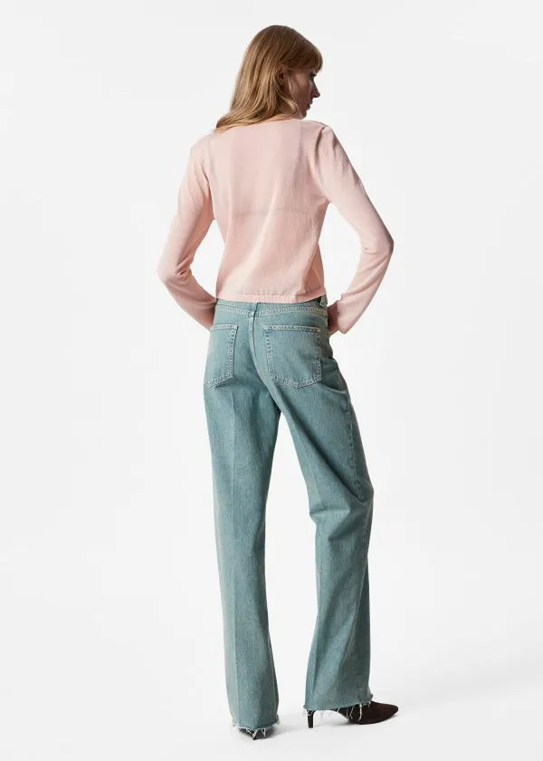 and Other Stories Fine Knitted Cardigan Pink Women Knitwear