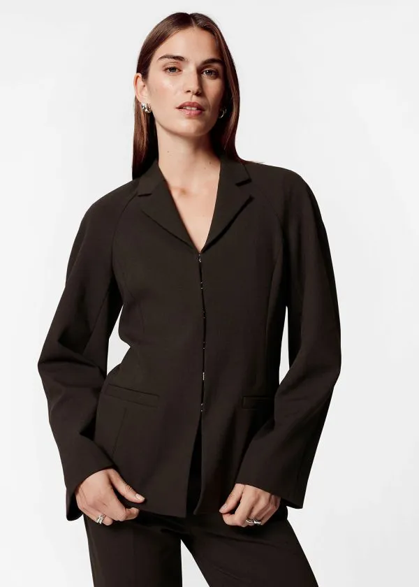 and Other Stories Fitted Blazer Dark Brown Women Blazers and Waistcoats