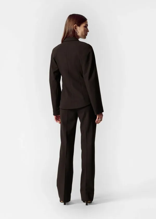 and Other Stories Fitted Blazer Dark Brown Women Blazers and Waistcoats