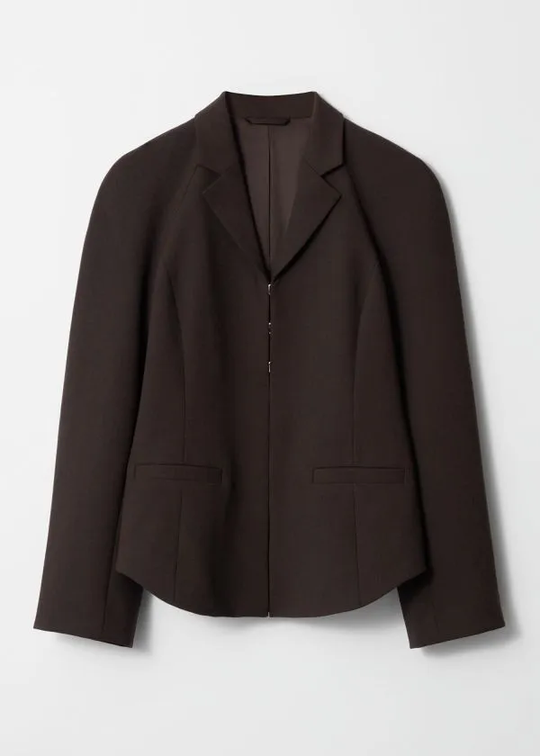 and Other Stories Fitted Blazer Dark Brown Women Blazers and Waistcoats