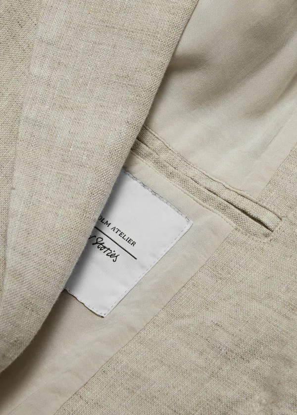 and Other Stories Fitted Linen Blazer Beige Women Jackets and Coats