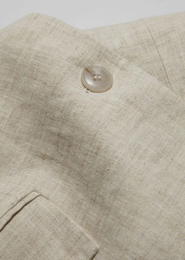 and Other Stories Fitted Linen Blazer Beige Women Jackets and Coats