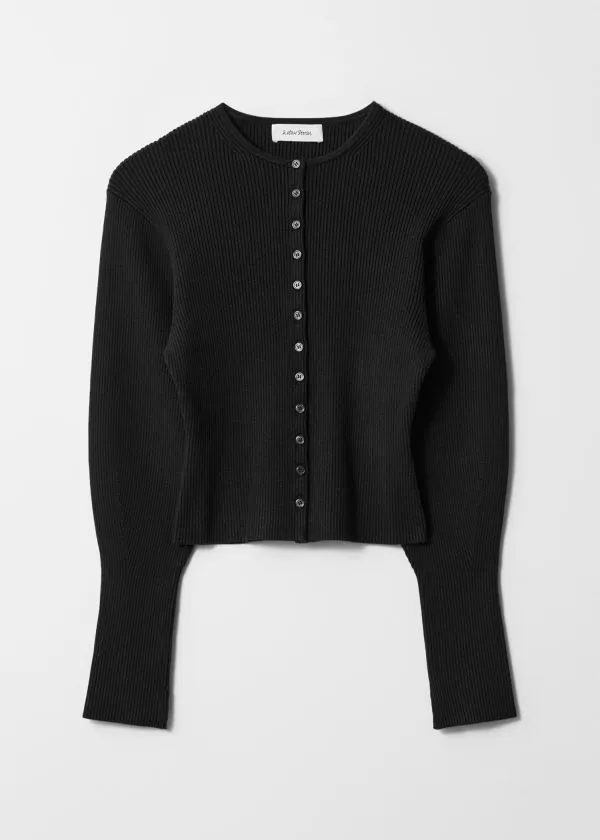 and Other Stories Fitted RibKnit Cardigan Black Women Knitwear