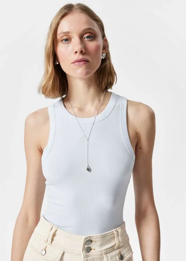 and Other Stories Fitted Tank Top Light Blue Women Tops and Tshirts