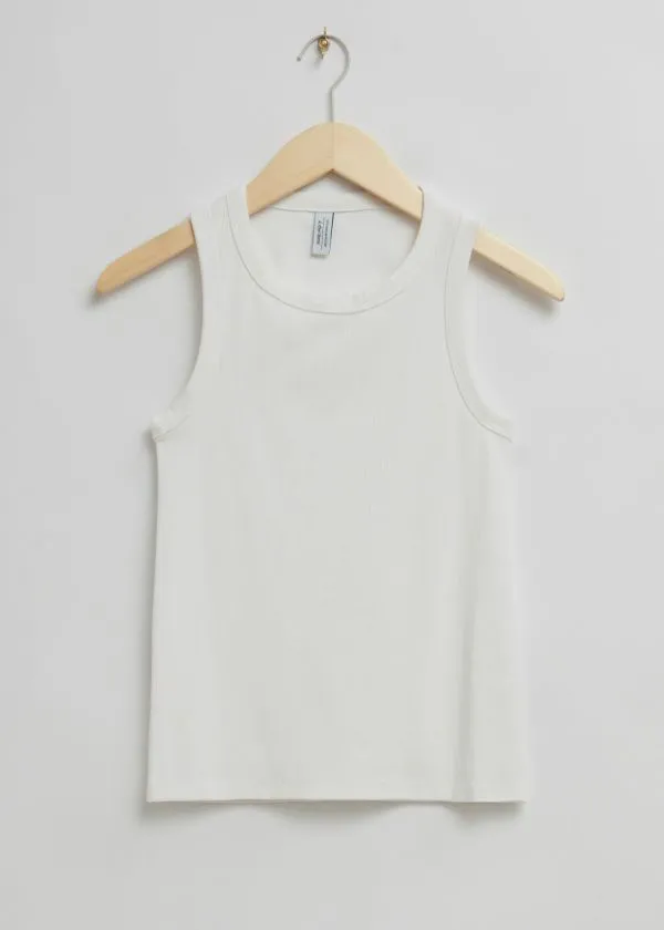 and Other Stories Fitted Tank Top White Women Tops and Tshirts