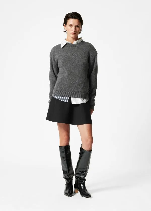and Other Stories Flared DoubleKnit Skirt Black Women Skirts