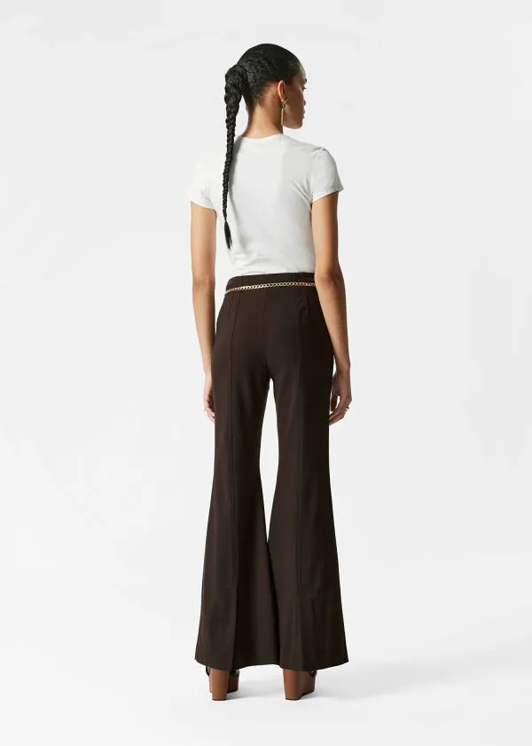 and Other Stories Flared PressCrease Trousers Dark Brown Women Trousers