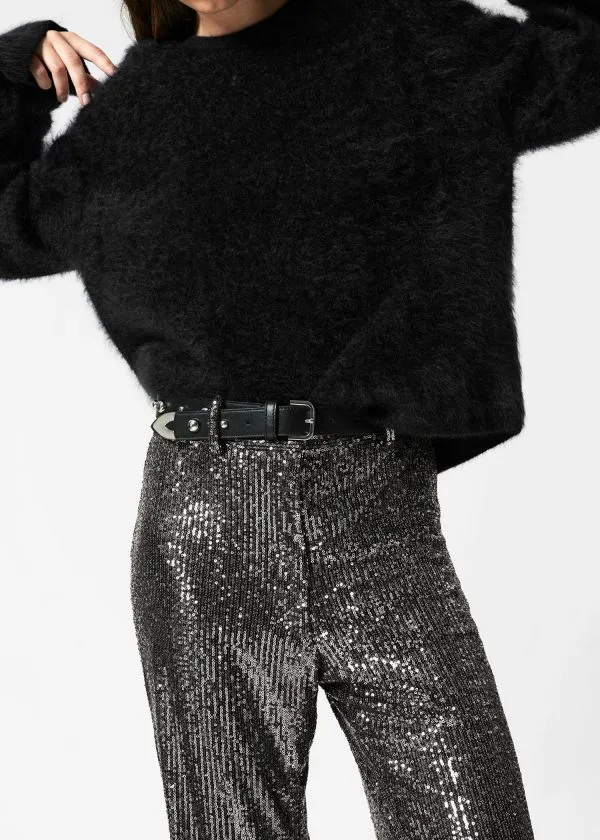 and Other Stories Flared Sequin Trousers Grey Women Sets and Suits