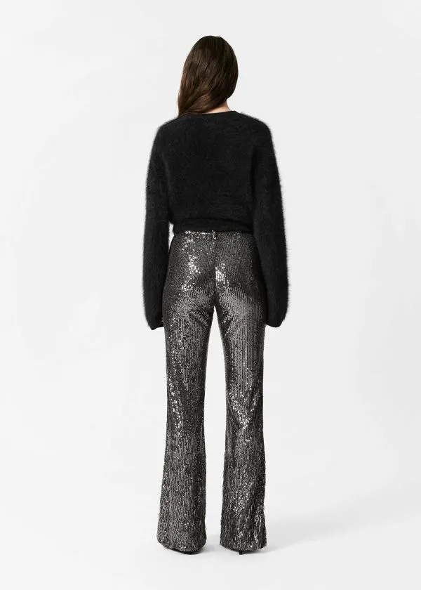 and Other Stories Flared Sequin Trousers Grey Women Sets and Suits