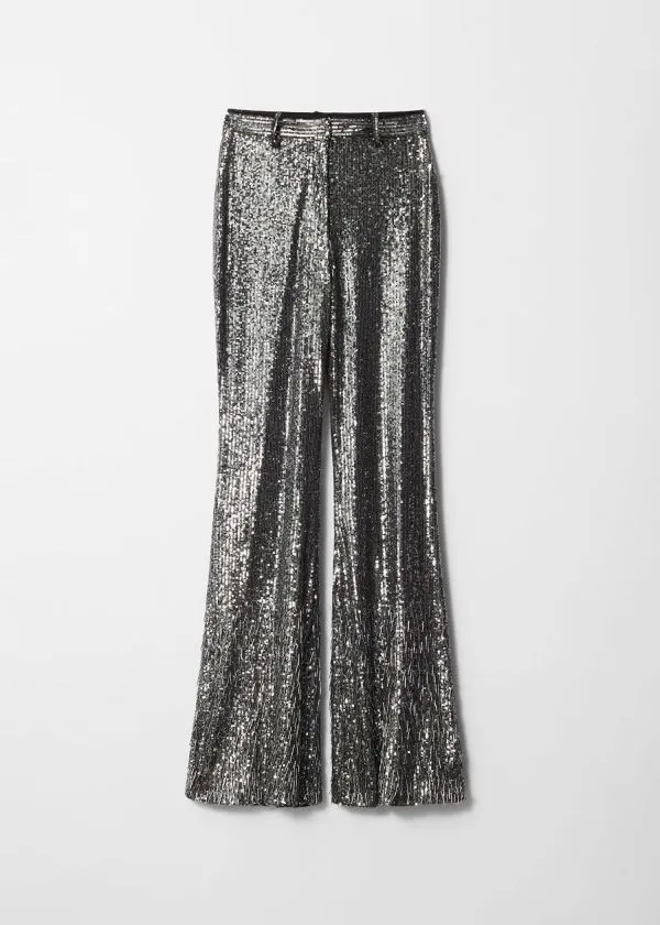 and Other Stories Flared Sequin Trousers Grey Women Sets and Suits