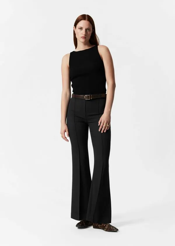 and Other Stories Flared Trousers Black Women Trousers