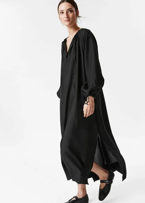 and Other Stories Floaty Oversized Midi Dress Black Women Dresses