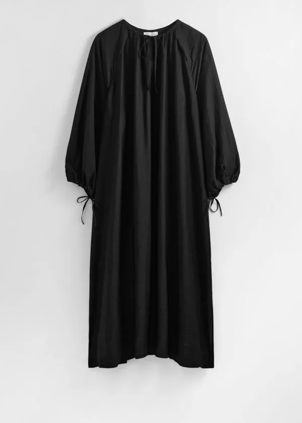 and Other Stories Floaty Oversized Midi Dress Black Women Dresses
