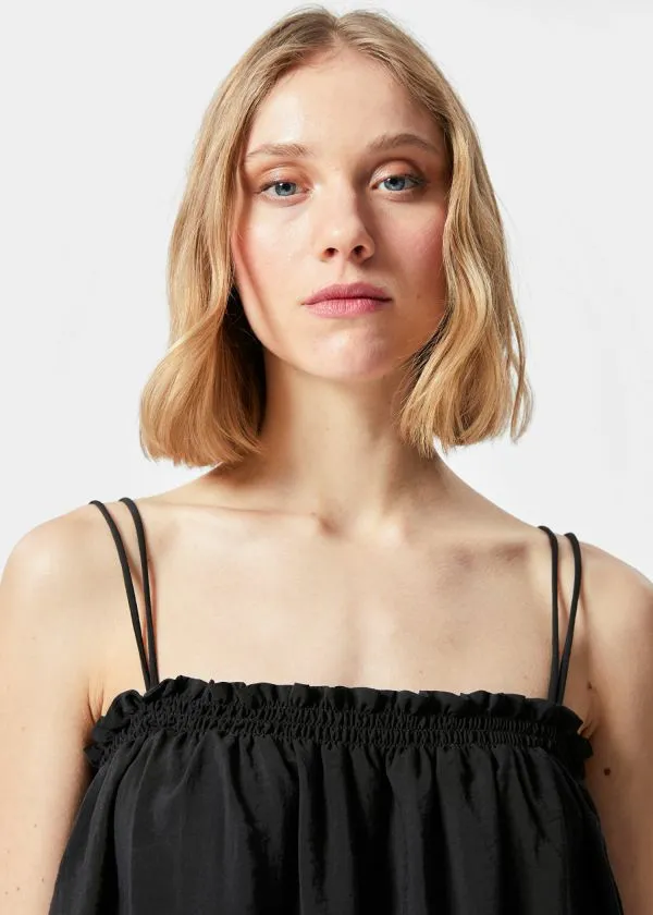 and Other Stories Floaty Strappy Midi Dress Black Women Dresses