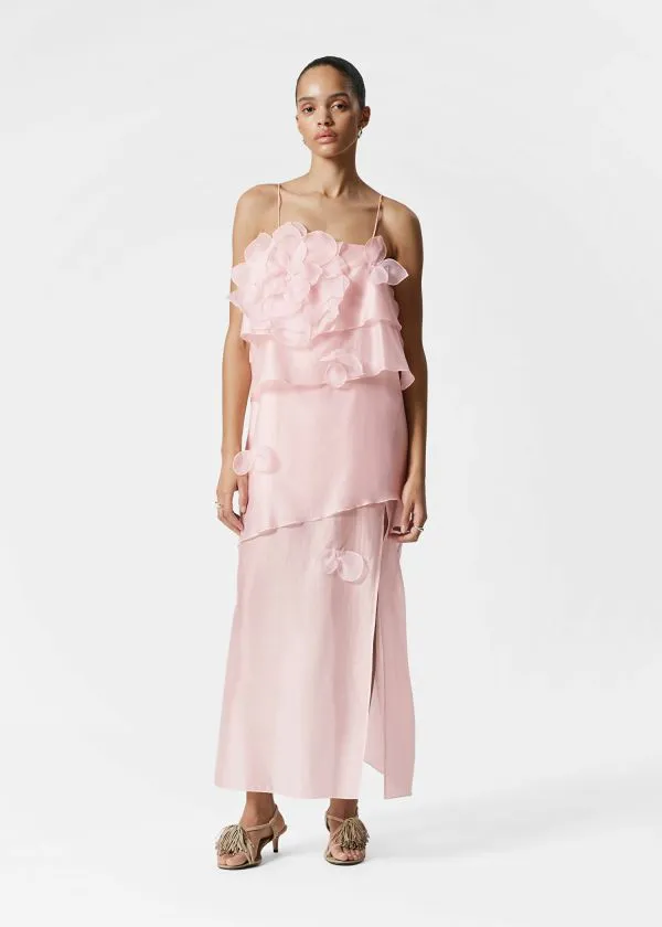 and Other Stories FloralAppliqu Maxi Dress Light Pink Women Dresses