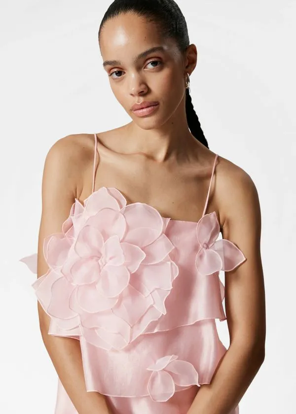 and Other Stories FloralAppliqu Maxi Dress Light Pink Women Dresses