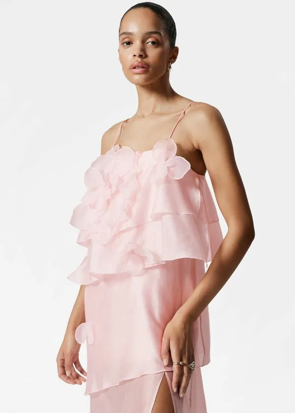 and Other Stories FloralAppliqu Maxi Dress Light Pink Women Dresses