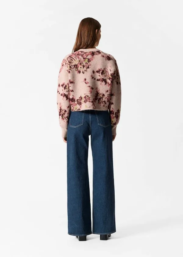 and Other Stories FloralJacquard Cardigan Beigeandpink Women Cardigans