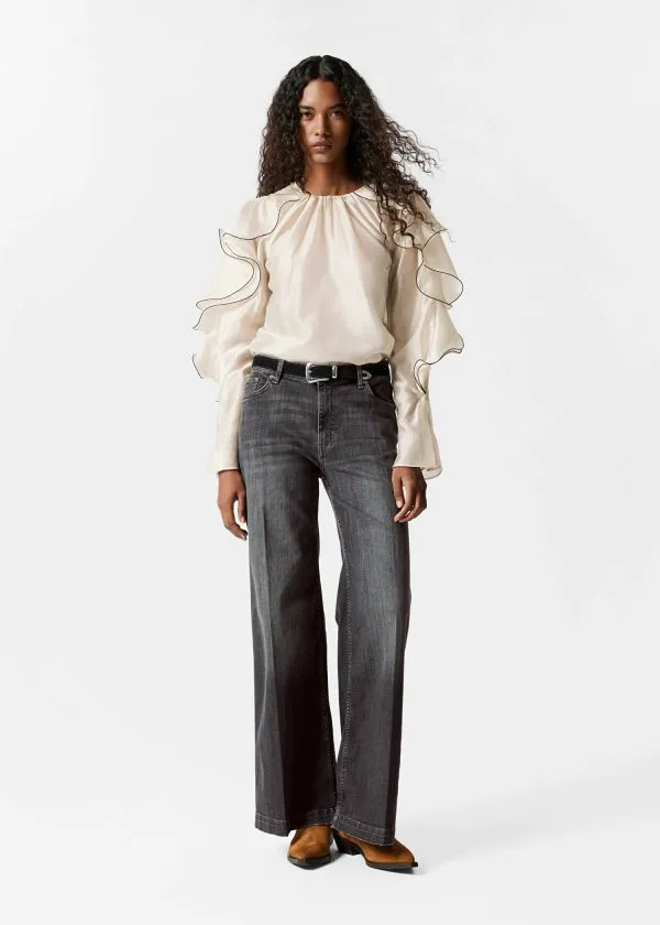 and Other Stories Flounced Blouse Cream Women Blouses and Shirts