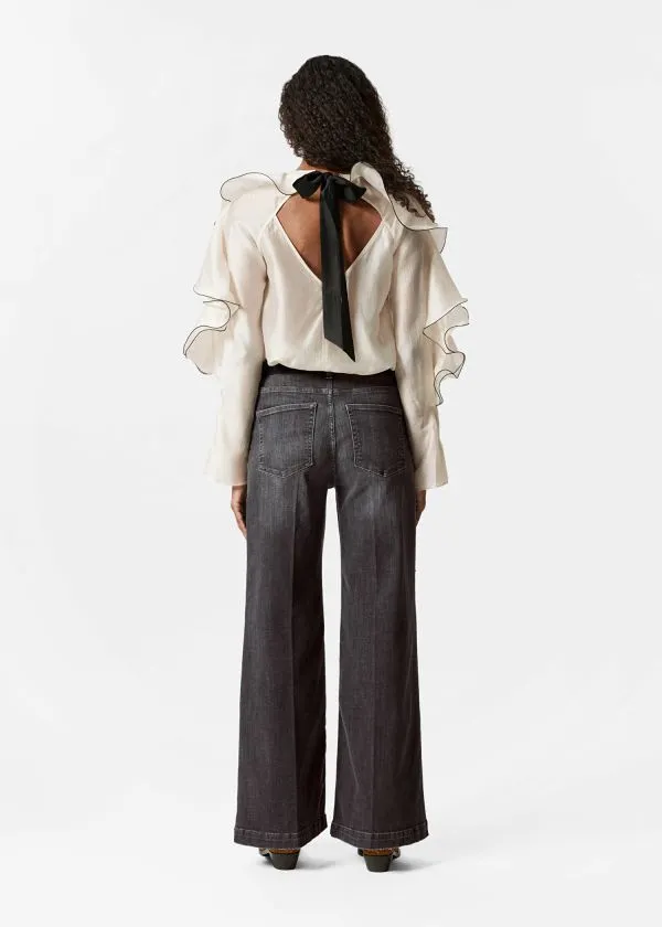 and Other Stories Flounced Blouse Cream Women Blouses and Shirts