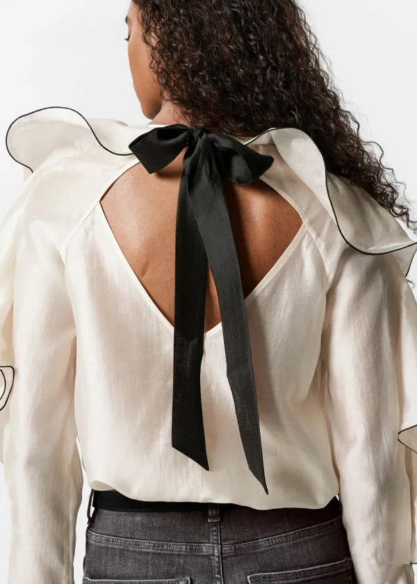 and Other Stories Flounced Blouse Cream Women Blouses and Shirts