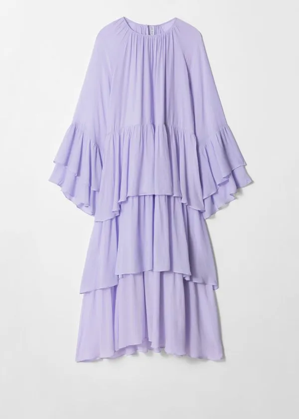 and Other Stories Flounced Maxi Dress Lilac Women Dresses