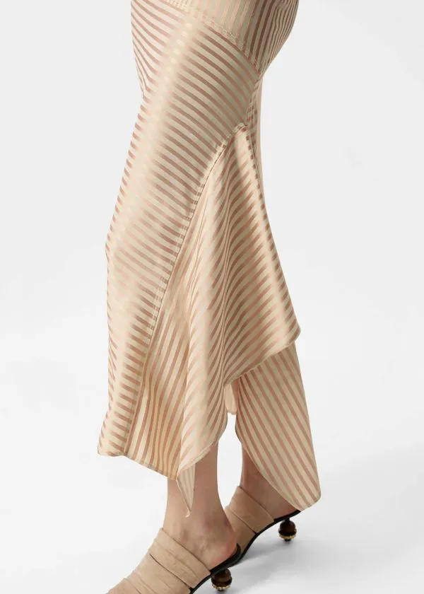 and Other Stories Flounced Pencil Midi Skirt Beigeandpink Women Skirts