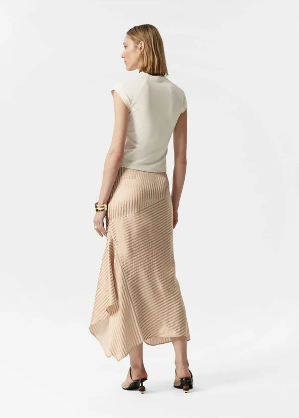 and Other Stories Flounced Pencil Midi Skirt Beigeandpink Women Skirts