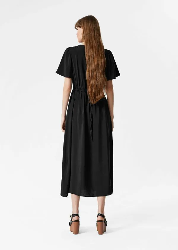 and Other Stories FlutterSleeve Midi Dress Black Women Dresses