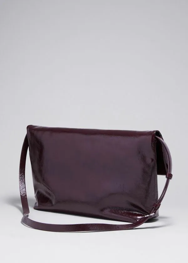 and Other Stories Folded Clutch Burgundy Women Shoulder Bags