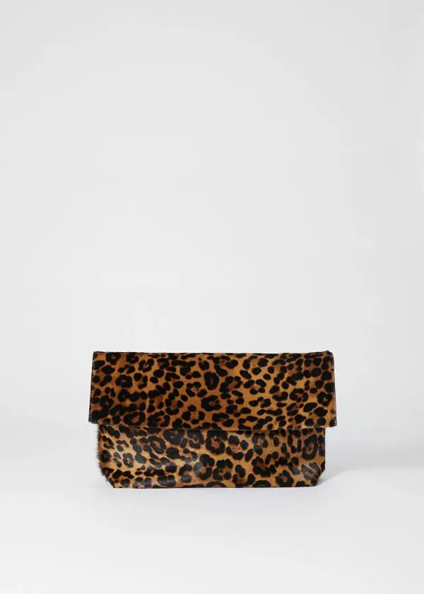 and Other Stories Folded LeopardPrint Clutch Leopard Women Shoulder Bags