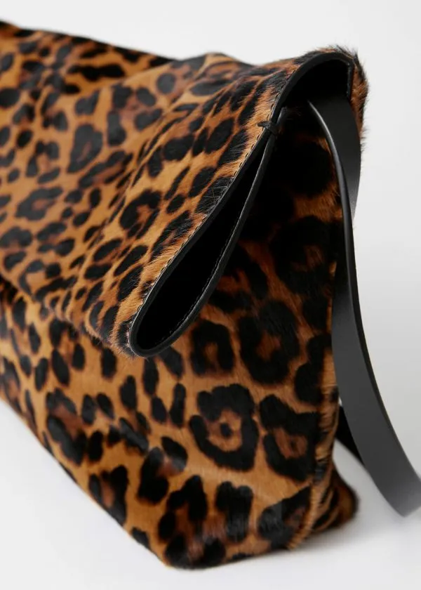 and Other Stories Folded LeopardPrint Clutch Leopard Women Shoulder Bags