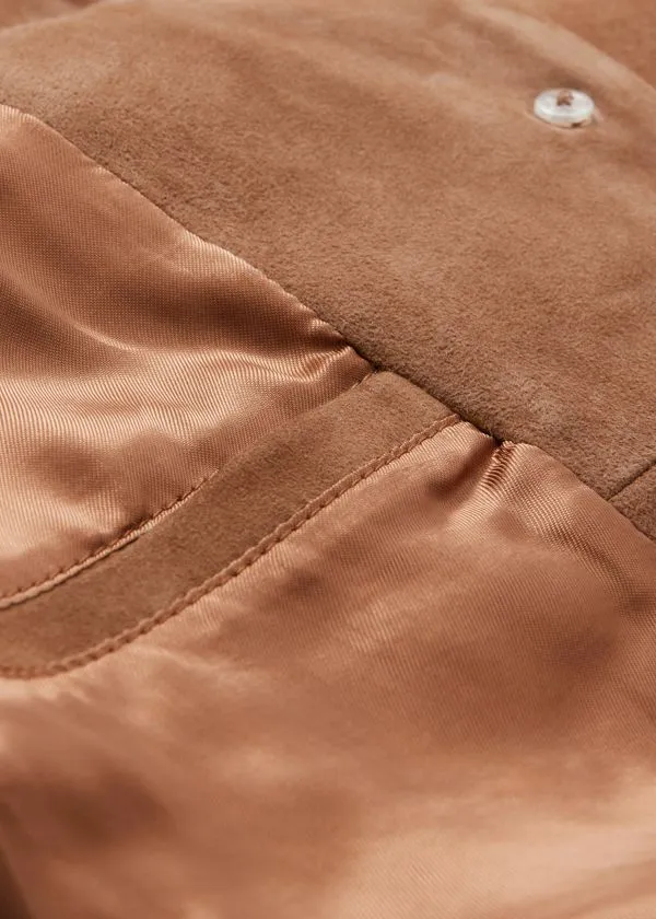 and Other Stories Fringe Suede Jacket Brown Women Jackets and Coats