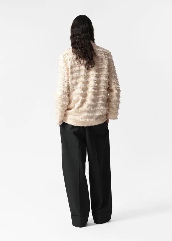 and Other Stories Fringed Blazer Beige Women Blazers and Waistcoats